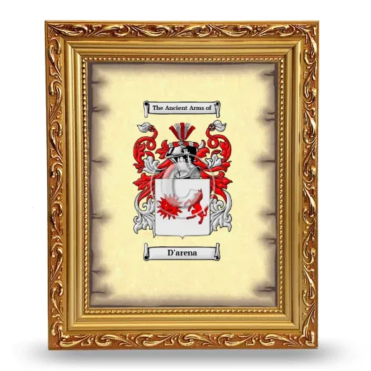 D'arena Coat of Arms Framed - Gold