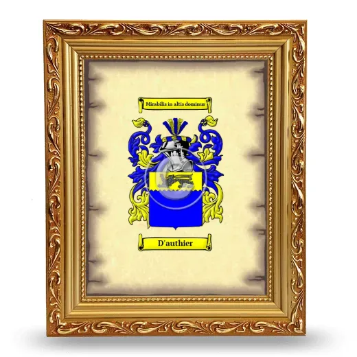 D'authier Coat of Arms Framed - Gold