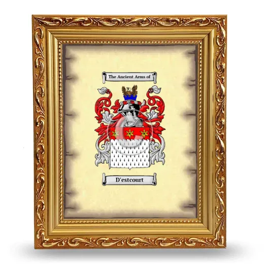 D'estcourt Coat of Arms Framed - Gold