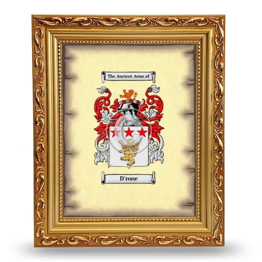 D'rone Coat of Arms Framed - Gold
