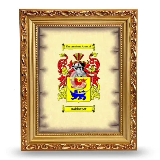 Dabbitott Coat of Arms Framed - Gold