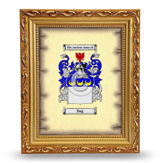 Dag Coat of Arms Framed - Gold