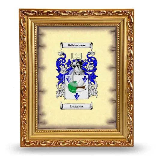 Dagglea Coat of Arms Framed - Gold