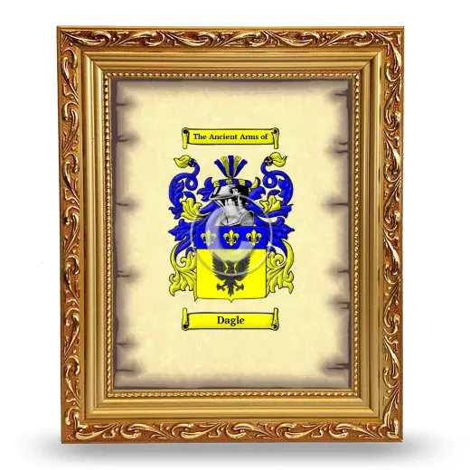 Dagle Coat of Arms Framed - Gold