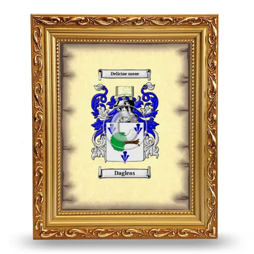 Dagleas Coat of Arms Framed - Gold