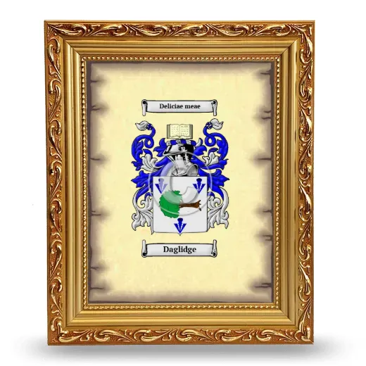 Daglidge Coat of Arms Framed - Gold
