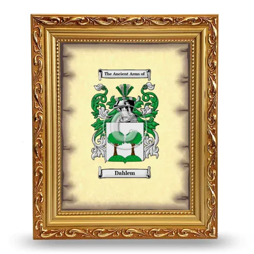 Dahlem Coat of Arms Framed - Gold
