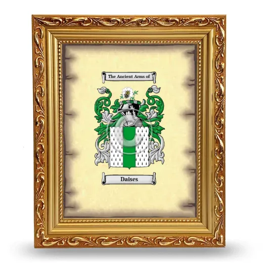 Daises Coat of Arms Framed - Gold