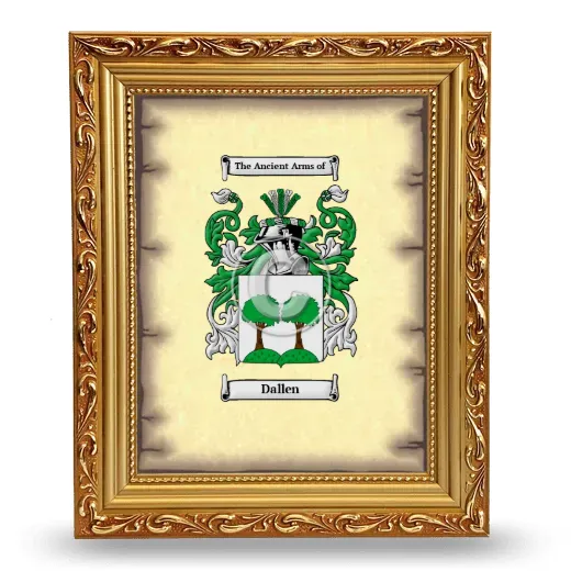 Dallen Coat of Arms Framed - Gold