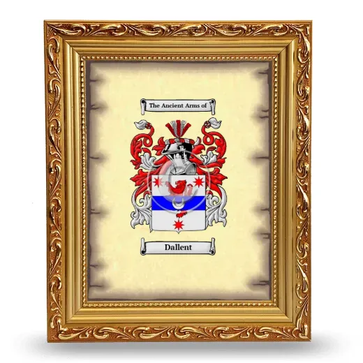 Dallent Coat of Arms Framed - Gold