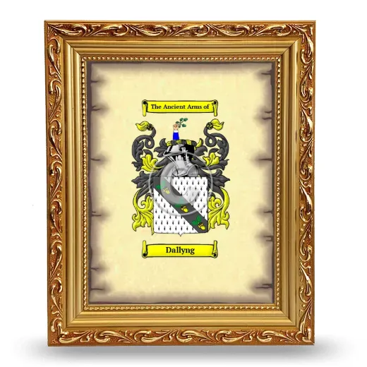 Dallyng Coat of Arms Framed - Gold