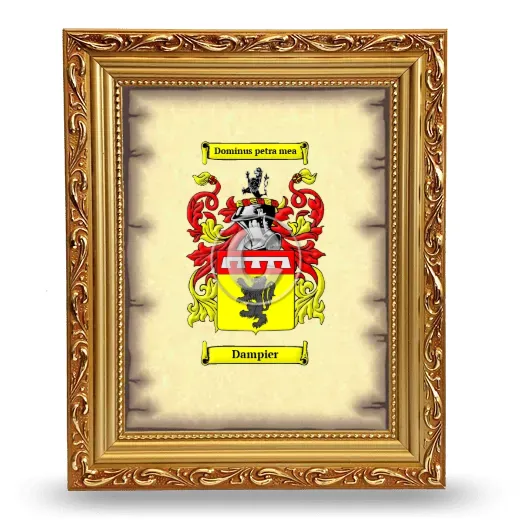 Dampier Coat of Arms Framed - Gold