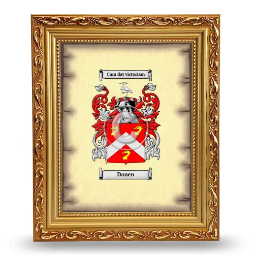 Danen Coat of Arms Framed - Gold