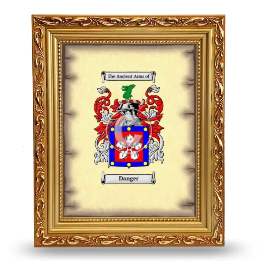 Danger Coat of Arms Framed - Gold