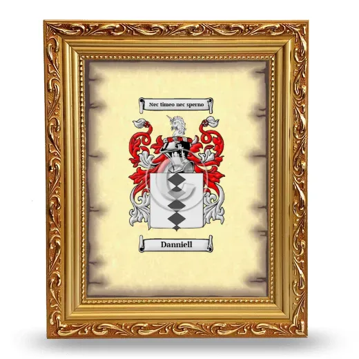 Danniell Coat of Arms Framed - Gold