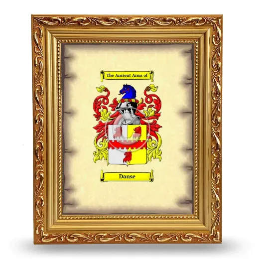 Danse Coat of Arms Framed - Gold