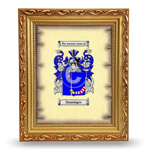 Dansinger Coat of Arms Framed - Gold