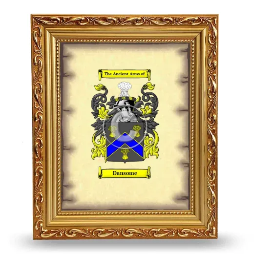 Dansome Coat of Arms Framed - Gold