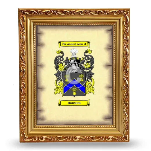Dansum Coat of Arms Framed - Gold