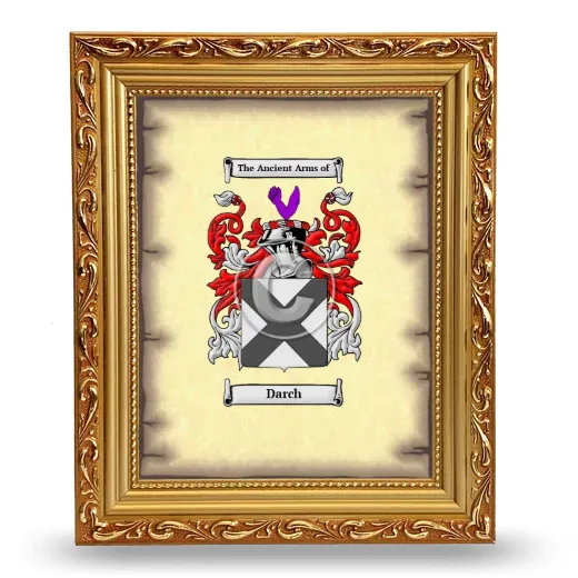 Darch Coat of Arms Framed - Gold