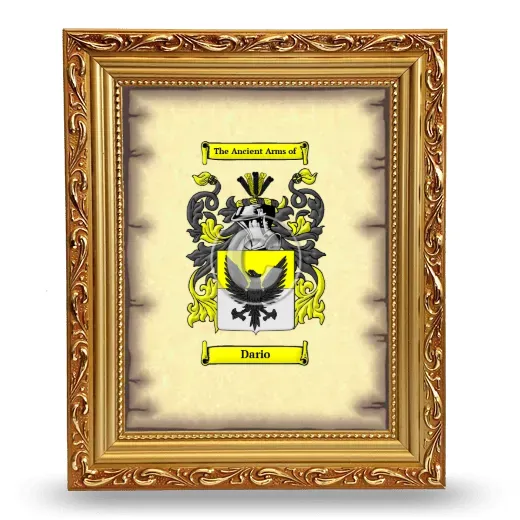 Dario Coat of Arms Framed - Gold