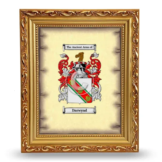 Darwynd Coat of Arms Framed - Gold