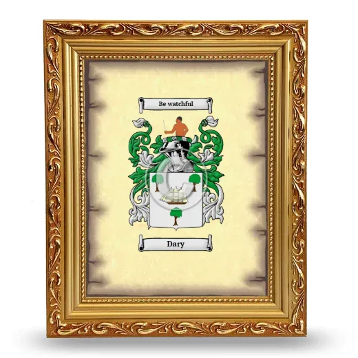 Dary Coat of Arms Framed - Gold
