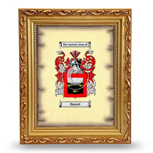 Dasset Coat of Arms Framed - Gold