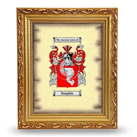Dauphin Coat of Arms Framed - Gold