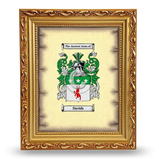 Davids Coat of Arms Framed - Gold