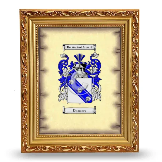 Dawney Coat of Arms Framed - Gold