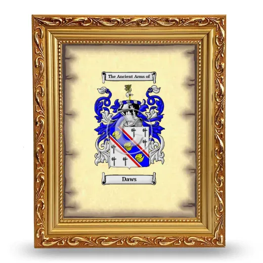 Daws Coat of Arms Framed - Gold