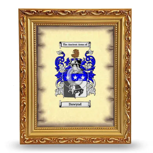 Dawynd Coat of Arms Framed - Gold