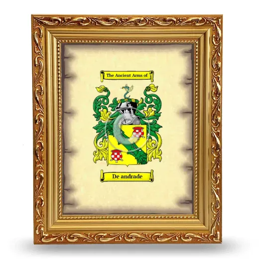 De andrade Coat of Arms Framed - Gold