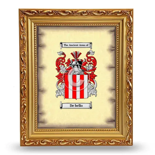 De bello Coat of Arms Framed - Gold