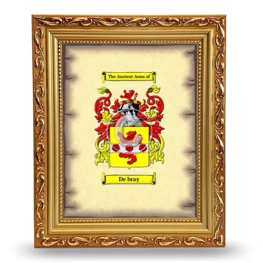 De bray Coat of Arms Framed - Gold