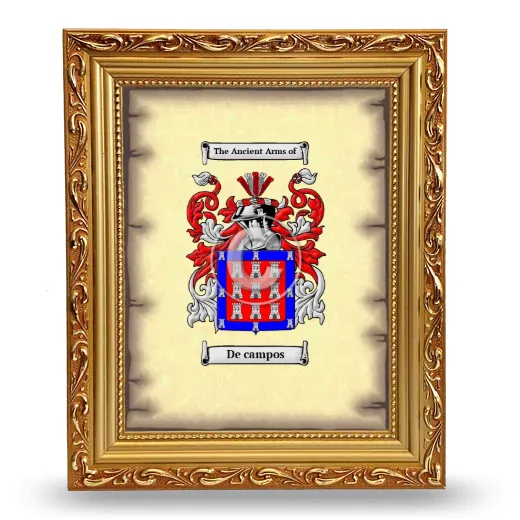 De campos Coat of Arms Framed - Gold