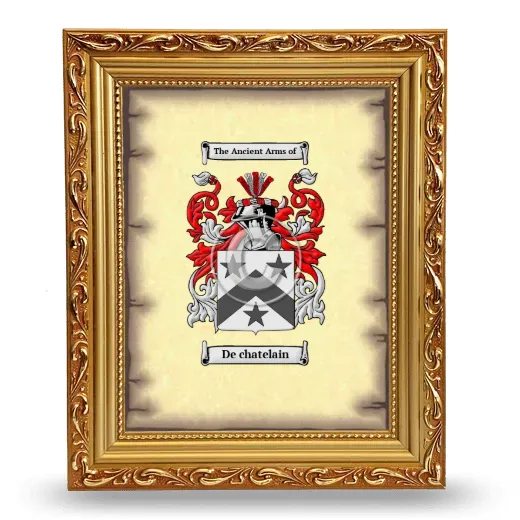 De chatelain Coat of Arms Framed - Gold