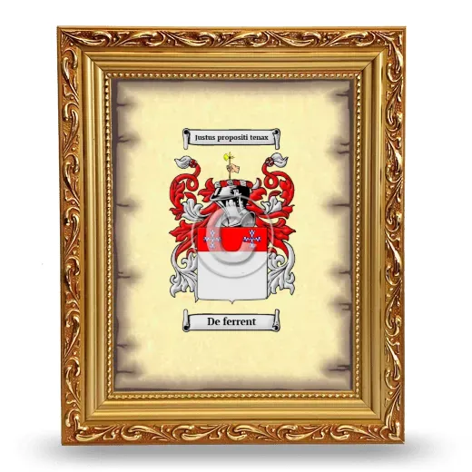 De ferrent Coat of Arms Framed - Gold