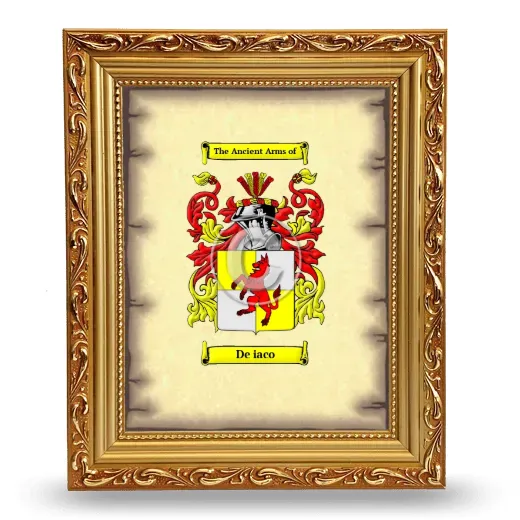 De iaco Coat of Arms Framed - Gold