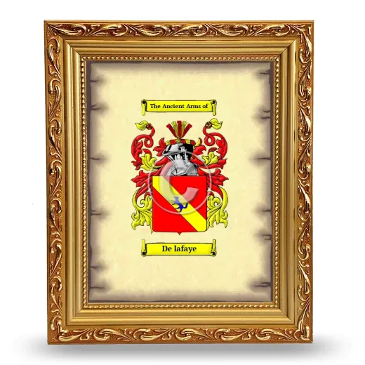 De lafaye Coat of Arms Framed - Gold