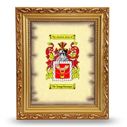 De longchampe Coat of Arms Framed - Gold