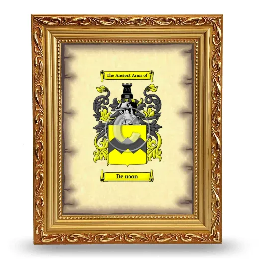 De noon Coat of Arms Framed - Gold