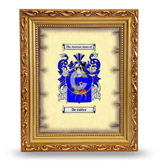 De ruiter Coat of Arms Framed - Gold
