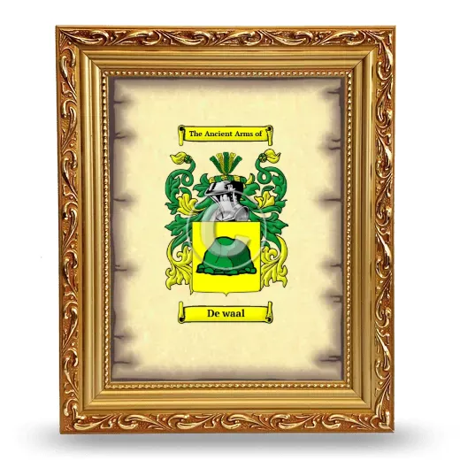 De waal Coat of Arms Framed - Gold