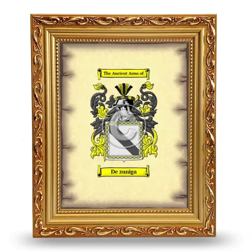 De zuniga Coat of Arms Framed - Gold
