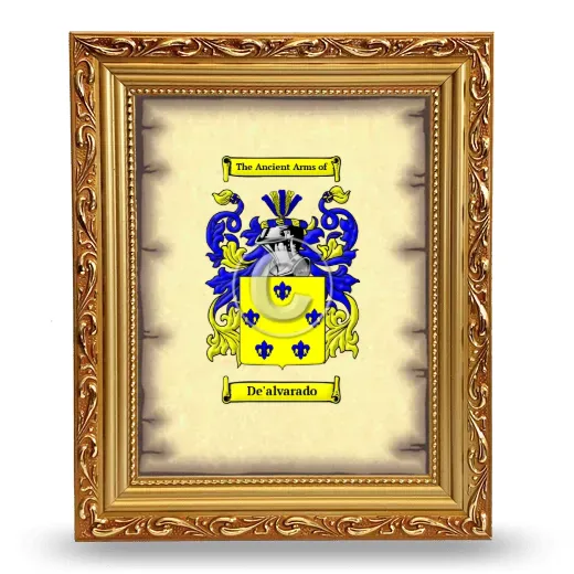 De'alvarado Coat of Arms Framed - Gold