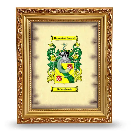 De'andrade Coat of Arms Framed - Gold