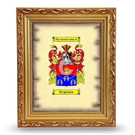 De'genova Coat of Arms Framed - Gold