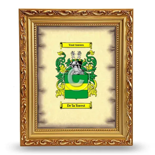 De'la'forest Coat of Arms Framed - Gold